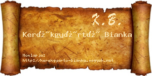 Kerékgyártó Bianka névjegykártya